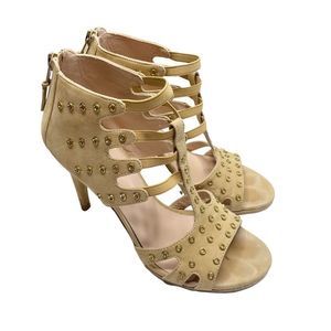 STUART WEITZMAN Tan Grommet Strappy Heels Shoes